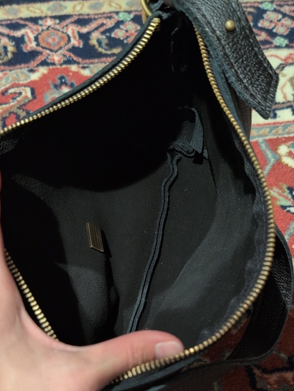 Small Slouchy Bag By Portland Leather Goods In Pebbled Black Leather - Picture 8 of 14